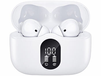 auvisio Kabellose In-Ear-Kopfhörer mit Ladecase, Noise-Cancelling, weiß