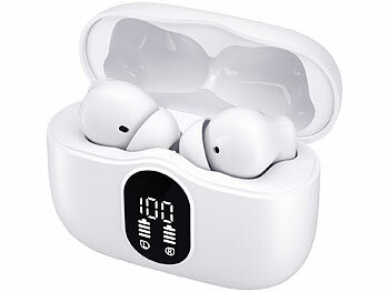 auvisio Kabellose In-Ear-Kopfhörer mit Ladecase, Noise-Cancelling, weiß