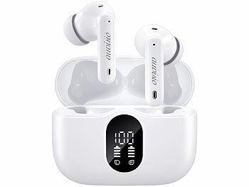 auvisio Kabellose In-Ear-Kopfhörer mit Ladecase, Noise-Cancelling, weiß
