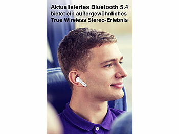 auvisio Kabellose In-Ear-Kopfhörer mit Ladecase, Noise-Cancelling, weiß