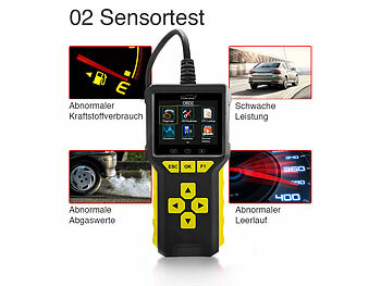 Lescars 2er-Set Profi-2in1-OBD2-Scanner & Batterie-Tester, HD-Farbdisplay