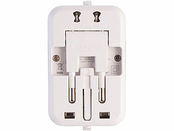 revolt Universal-Reiseadapter, USB-C PD 20 W, QC 18 W, für US/EU/UK/AUS