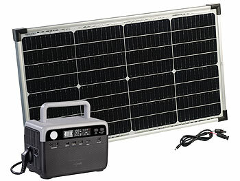 Powerstation 12V Camping: revolt Powerstation & Solar-Generator, 230 Wh, 230 V, 300 W & Solarpanel 60 W