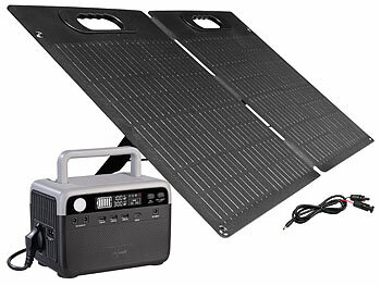 230V Akku Solarpanel: revolt Powerstation & Solar-Generator, 230 Wh, 230 V, 300 W & Solarpanel 50 W