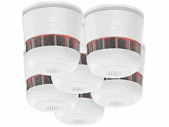 VisorTech 6er-Set Mini-Rauchwarnmelder, 85 dB Alarm, 10 Jahre Batterie, EN 1460