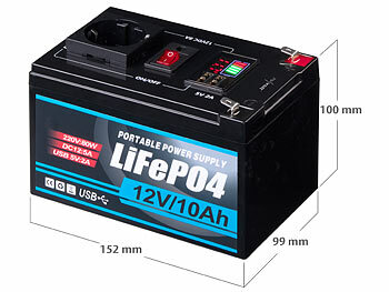 revolt 230-V-Powerstation & Solarkonverter, LiFePO4, 111 Wh, 60-W-Solarpanel