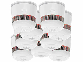 VisorTech 9er-Set Mini-Rauchwarnmelder, 85 dB Alarm, 10 Jahre Batterie, EN 1460 