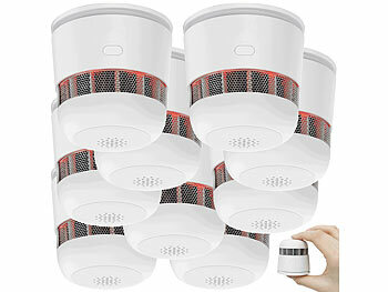 Rauch-Alarm-Melder: VisorTech 9er-Set Mini-Rauchwarnmelder, 85 dB Alarm, 10 Jahre Batterie, EN 1460 