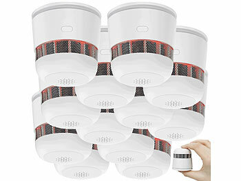 Rauch-Alarm-Melder: VisorTech 12er-Set Mini-Rauchwarnmelder, 85 dB Alarm, 10 Jahre Batterie, EN 1460