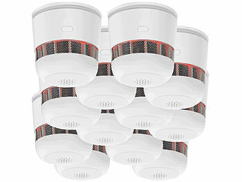 VisorTech 12er-Set Mini-Rauchwarnmelder, 85 dB Alarm, 10 Jahre Batterie, EN 1460