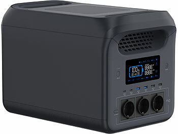 revolt Tragbare Powerstation & Solar-Generator 1.229 Wh, USV, 2x 215-W-Panel