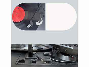 auvisio Schallplattenspieler mit Stereo-Lautsprecher und Bluetooth, 12 Watt 