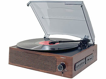 auvisio Schallplattenspieler & -Digitalisierer, Stereo-Lautsprecher, Bluetooth