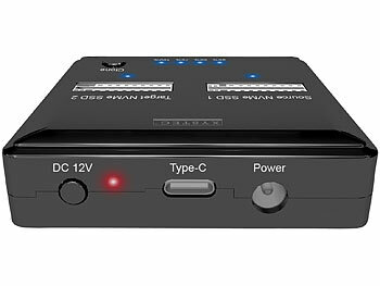 Xystec Dual-Bay-Dockingstation für M.2-SSD-Speicher zum Klonen ohne PC, USB-C