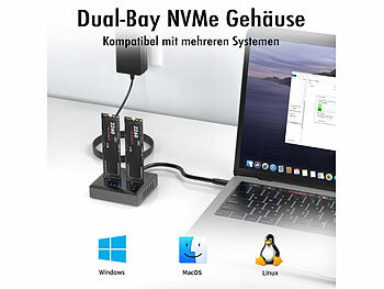 Dual-Bay M.2 NVMe SSD Dockingstation mit Offline-Klonfunktion