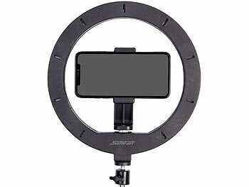 Somikon Dokumentenscanner- und Overhead-Stativ mit 10"-Ringlicht und Auslöser 