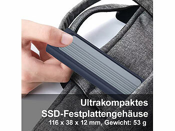 NVMe-M.2-SSD-Gehäuse mit USB-A-Adapter für PCs