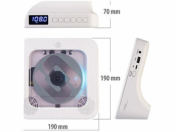 auvisio Tragbarer Akku-CD-Spieler & UKW-Radio, Bluetooth, Timer, USB, AUX 