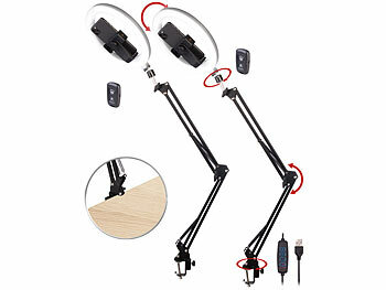Foto-Digitalisierer: Somikon 2er-Set Dokumentenscanner- & Overhead-Stative, 10"-Ringlicht, Auslöser 