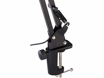 Lunartec 2er-Set LED-Lupenleuchte, 10-fach, CCT, 500 lm, Tischklemme/Standfuß