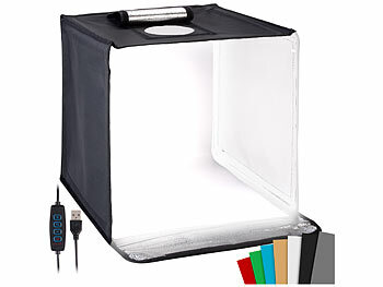 Somikon Fotobox zum Fotografieren, faltbar, mit LED-Licht, Versandrückläufer 