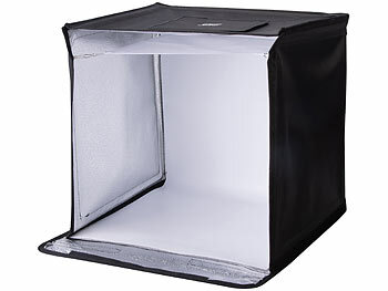 Somikon Fotobox zum Fotografieren, faltbar, mit LED-Licht, 60 x 60 x 60 cm