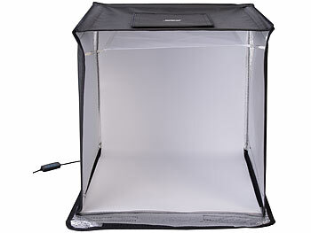 Somikon Fotobox zum Fotografieren, faltbar, mit LED-Licht, 60 x 60 x 60 cm