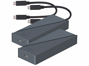 SSD Cases: Xystec 2er-Set SSD-Gehäuse, Lüfter, NVMe M.2, USB, Thunderbolt 3/4, 40Gbps 