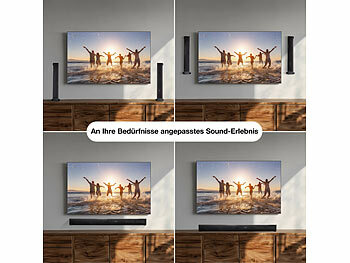 auvisio 2.2-Soundbar für TV-Geräte, teilbar, Dual-Subwoofer, Bluetooth, 180 W 