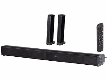 Lautsprecher: auvisio 2.2-Soundbar für TV-Geräte, teilbar, Dual-Subwoofer, Bluetooth, 180 W 