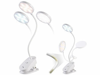 Lunartec 2er-Set Akku-Touch-Leseleuchten mit Klemmhalterung, dimmbar, 238 lm 