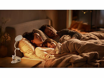 Lunartec 2er-Set Akku-Touch-Leseleuchten mit Klemmhalterung, dimmbar, 238 lm 