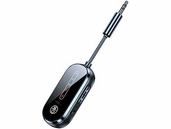 auvisio Audio-Transmitter & Receiver mit Flugzeugadapter, Bluetooth 5.4, Akku 
