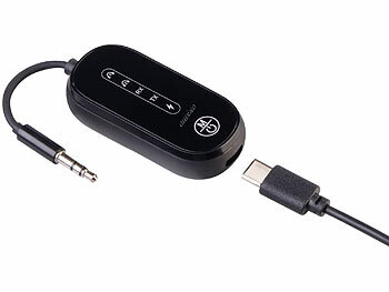 auvisio Audio-Transmitter & Receiver mit Flugzeugadapter, Bluetooth 5.4, Akku 