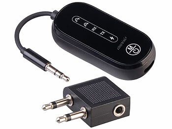 Sender, Bluetooth: auvisio Audio-Transmitter & Receiver mit Flugzeugadapter, Bluetooth 5.4, Akku 