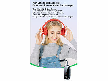 auvisio Audio-Transmitter & Receiver mit Flugzeugadapter, Bluetooth 5.4, Akku 