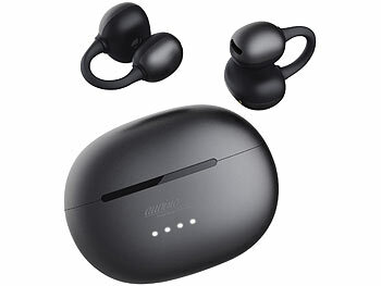 auvisio 2er-Set Open-Ear Clip-on-Stereo-Headset, Bluetooth 6.0, Ladecase 