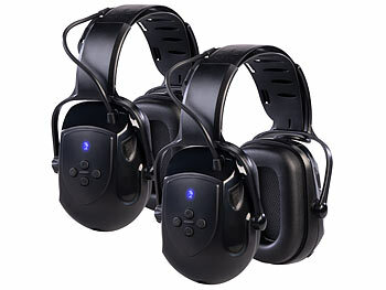 Akku Gehörschutz: AGT 2er-Set Akku-Gehörschutzkopfhörer, Bluetooth 5.1, AUX-In, SNR 30 dB 