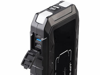 revolt 3in1-Kfz-Starthilfe & Powerbank mit 20 Ah, 3.000 A, 60 W PD, QDSP, LED 