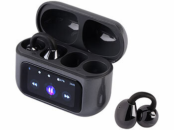 auvisio Clip-on-Ohrhörer und KI-Echtzeitübersetzer für 115 Sprachen, App