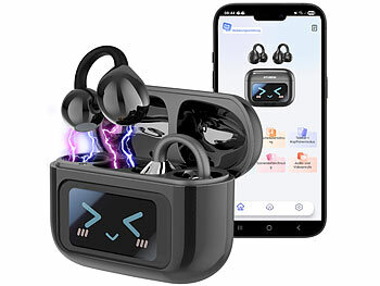 Übersetzer-Ohrhörer: auvisio Clip-on-Ohrhörer und KI-Echtzeitübersetzer für 115 Sprachen, App