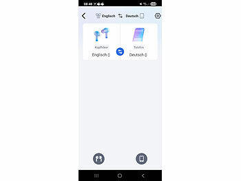 auvisio Clip-on-Ohrhörer und KI-Echtzeitübersetzer für 115 Sprachen, App