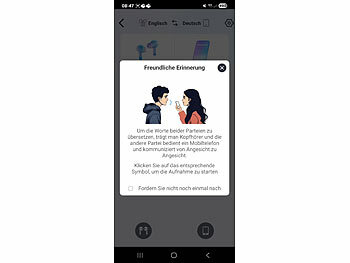 auvisio Clip-on-Ohrhörer und KI-Echtzeitübersetzer für 115 Sprachen, App