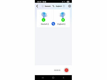 auvisio Clip-on-Ohrhörer und KI-Echtzeitübersetzer für 115 Sprachen, App