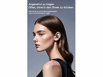 auvisio Clip-on-Ohrhörer und KI-Echtzeitübersetzer für 115 Sprachen, App