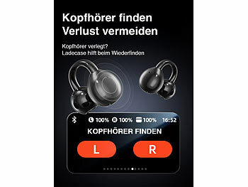 auvisio Clip-on-Ohrhörer und KI-Echtzeitübersetzer für 115 Sprachen, App