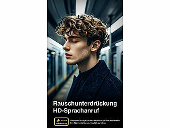 auvisio Clip-on-Ohrhörer und KI-Echtzeitübersetzer für 115 Sprachen, App