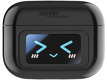 auvisio Clip-on-Ohrhörer und KI-Echtzeitübersetzer für 115 Sprachen, App