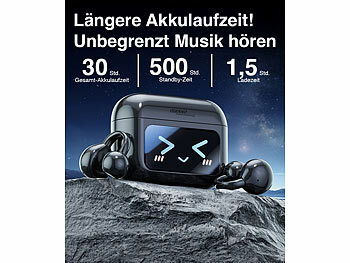 auvisio Clip-on-Ohrhörer und KI-Echtzeitübersetzer für 115 Sprachen, App