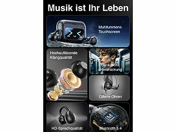 auvisio Clip-on-Ohrhörer und KI-Echtzeitübersetzer für 115 Sprachen, App